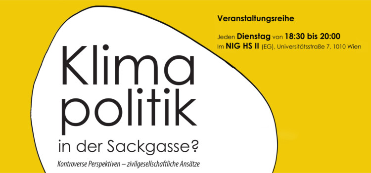 Plakat Veranstaltungsreihe Klimapolitik